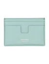 Tom Ford Slim Leather Cardholder Wallet With Compact Design In Nile Blue