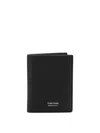 Tom Ford Black Card Holder With Embossed Logo Lettering On The Front In Grained Leather Man In Black
