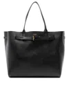 Tom Ford Black Tote Bag With T Detail In Hammered Leather Woman In Black