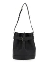 Tom Ford Black Medium Bucket Bag With Adjustable Shoulder Strap And Buckle Closure In Grained Leathe