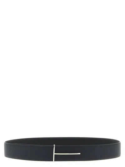 Tom Ford Grain Leather Reversible Belt In Black