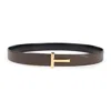 Tom Ford Reversible Belt With Logo Plaque In Green