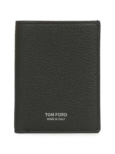 Tom Ford Grained Leather Bi-fold Cardholder In Black