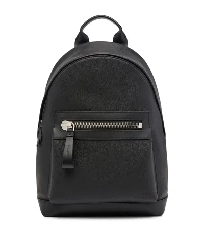 Tom Ford Grained Leather Buckley Backpack In Black