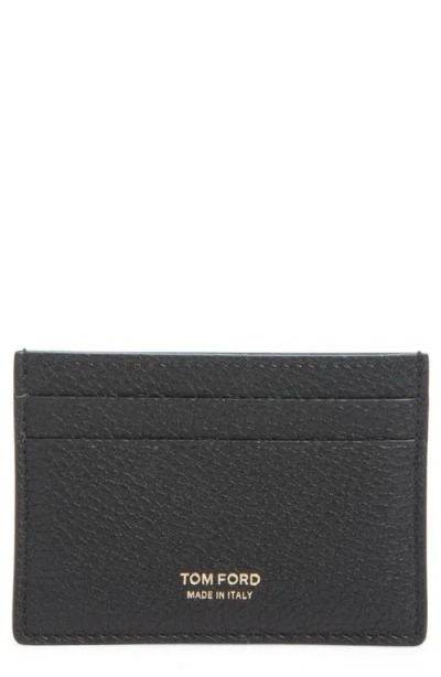 Tom Ford Grained Leather Card Case In Black