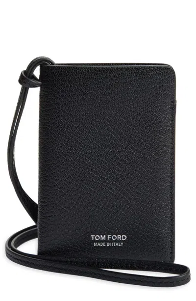 Tom Ford Grained Leather Card Case In Black