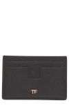 Tom Ford Grained Leather Card Holder In Black