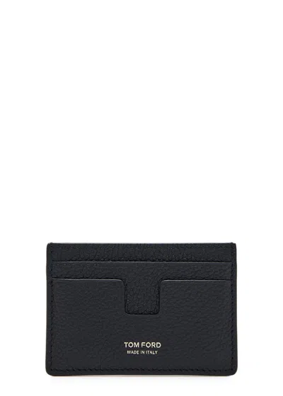 Tom Ford Grained Leather Card Holder In Black