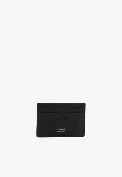 Tom Ford Grained Leather Cardholder In Black