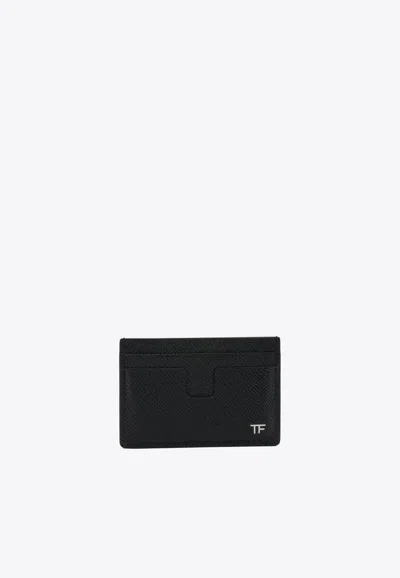Tom Ford Grained Leather Cardholder In Black
