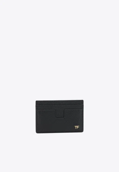 Tom Ford Grained Leather Cardholder In Black