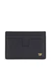 Tom Ford Grained Leather Classic Card Holder Accessories In Black