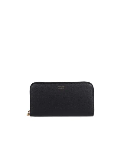 Tom Ford Grained-leather Logo-print Wallet In Black