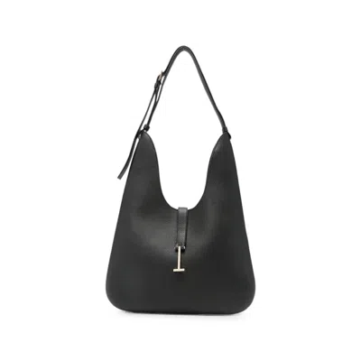 Tom Ford Grained Leather Shoulder Bag In Black