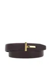 Tom Ford Grained Leather T-buckle Belt