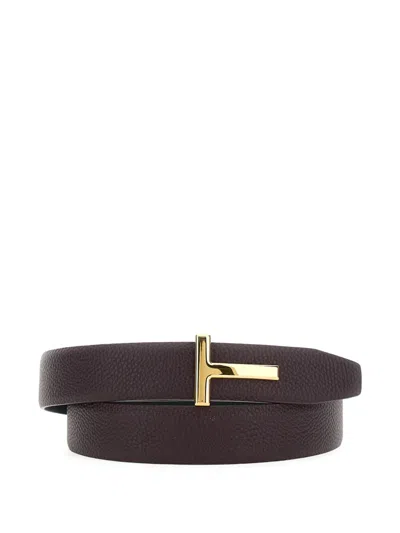 Tom Ford Grained Leather T-buckle Belt