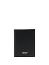 Tom Ford Soft Grain Leather T Line Folding Cardholder In 黑色