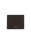 Tom Ford Soft Grain Leather T Line Classic Bifold Wallet In Black