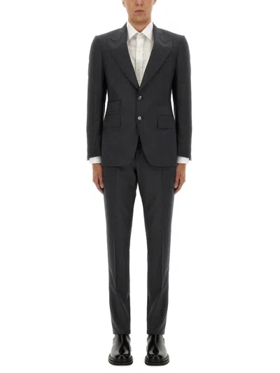 Tom Ford "grand Overcheck Shelton" Suit In Blue
