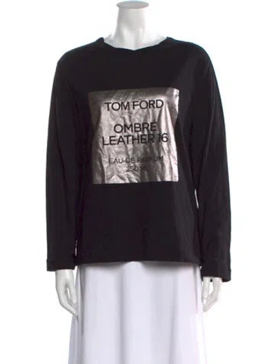 Pre-owned Tom Ford Graphic Print Crew Neck Sweatshirt In Black
