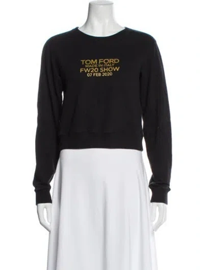 Pre-owned Tom Ford Graphic Print Crew Neck Sweatshirt In Black