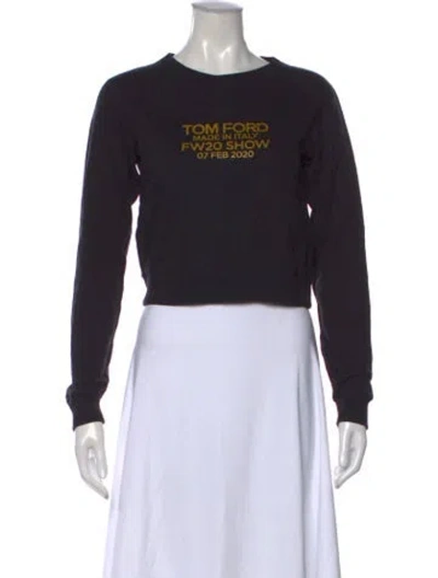 Pre-owned Tom Ford Graphic Print Crew Neck Sweatshirt In Black
