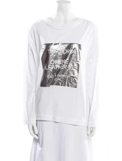 Pre-owned Tom Ford Graphic Print Crew Neck T-shirt In White