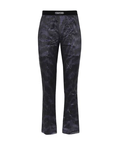 Tom Ford Graphic Printed Straight-leg Pants In Black