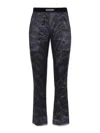 Tom Ford Silk Pants With Logoed Name Elastic Waistband In Dark Brown
