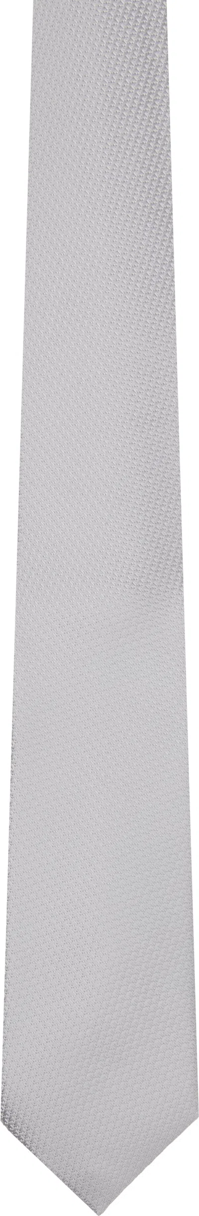 Tom Ford Gray Diagonal Stripe Tie