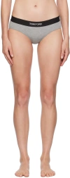 Tom Ford Gray Modal Signature Boy Short Briefs In Ig164 Grey Melange