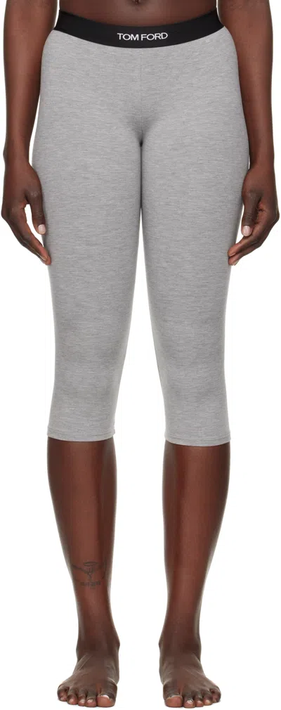 Tom Ford Gray Modal Yoga Short Leggings In Ig164 Grey Melange