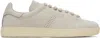 Tom Ford Beige Calf Leather Sneakers In Gray