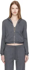 Tom Ford Gray Peachy Hand Cotton Jersey Zip Hoodie In Gray