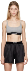 Tom Ford Gray Signature Bra In Ig164 Grey Melange