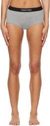 Tom Ford Logo-waistband Briefs In Ig164 Grey