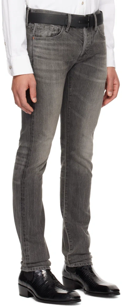 Tom Ford Grey Slim Jeans In Pale Grey