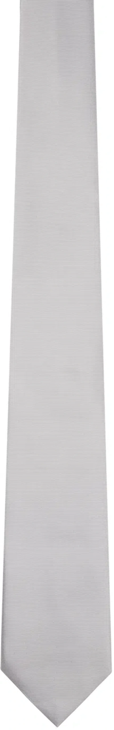 Tom Ford Gray Solar Satin Tie In Light Pearl Grey