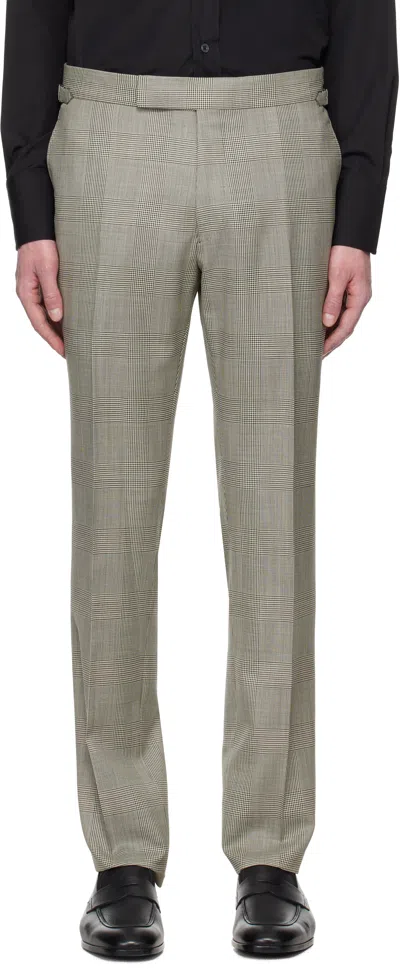 Tom Ford Gray Stretch Pow Shelton Trousers