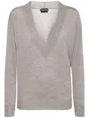 Tom Ford Gray Sweater With A Versatile V-neck In Gray