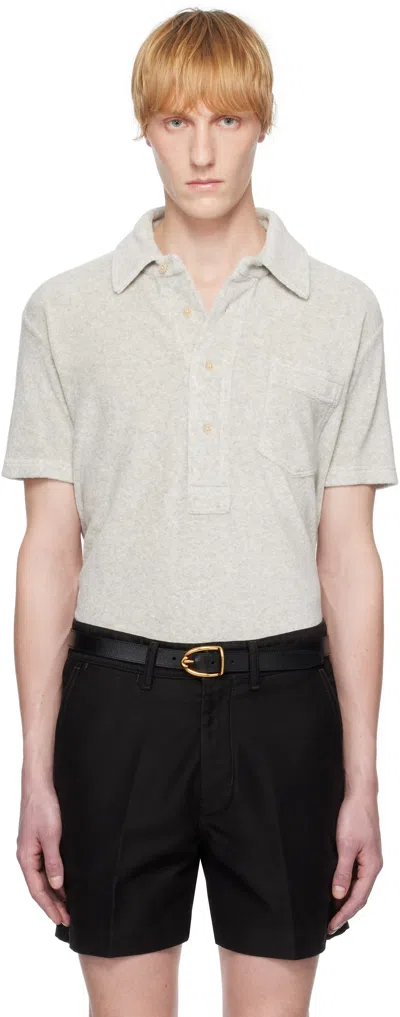 Tom Ford Gray Towelling Polo
