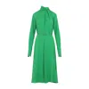 Tom Ford Embellished Belted Pleated Silk-georgette Midi Dress In Green