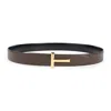 Tom Ford Reversible Belt With Logo Plaque In Green