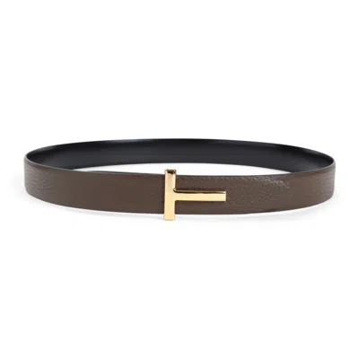 TOM FORD TOM FORD GREEN CALF LEATHER BELT