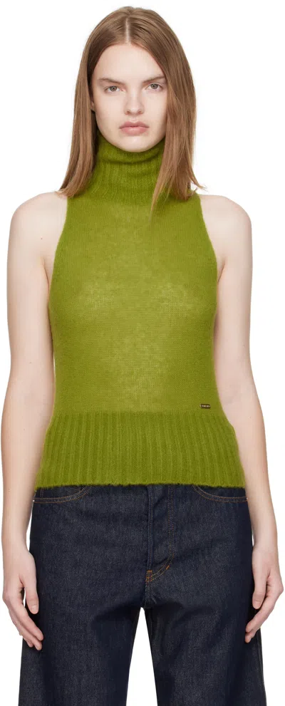 Tom Ford Green Cashmere Silk Turtleneck