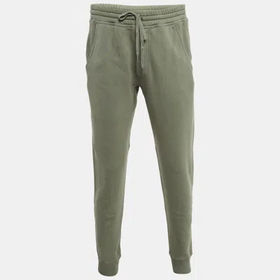 Pre-owned Tom Ford Green Cotton Knit Drawstring Joggers M