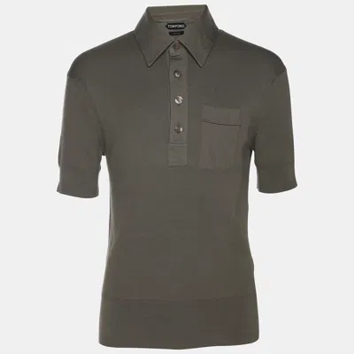 Pre-owned Tom Ford Green Cotton Knit Polo T-shirt L
