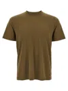 Tom Ford Military Green Crewneck T-shirt With Tf Embroidery In Lyocell And Cotton Blend Man In Green
