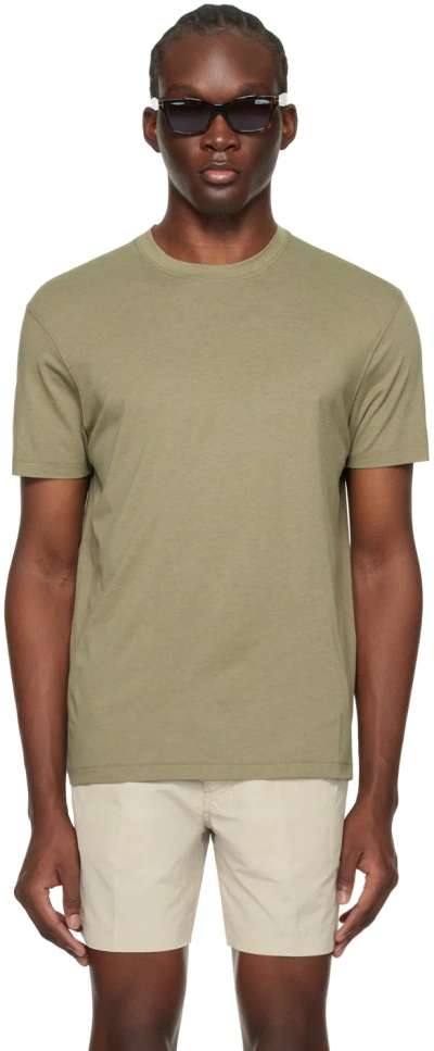Tom Ford Cotton-blend Jersey T-shirt In Green