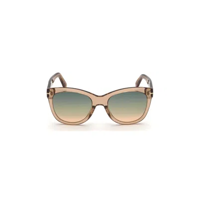 Tom Ford Green Gradient Cat Eye Ladies Sunglasses Ft0870 45p 54 In Neutral
